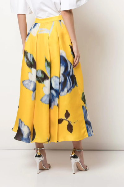 Image 5 of Carolina Herrera Yellow floral print skirt