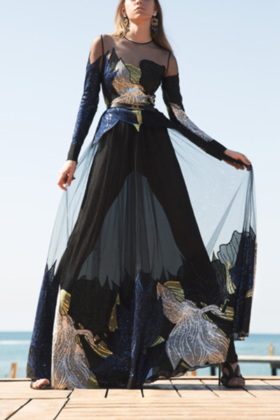 Image 2 of Elie Saab Multicolored floor-length dress