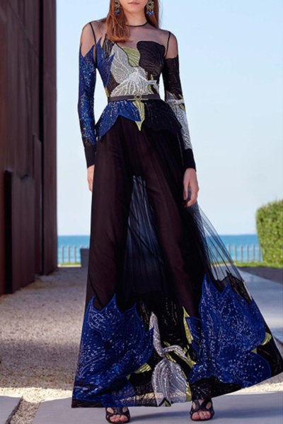 Image 3 of Elie Saab Multicolored floor-length dress