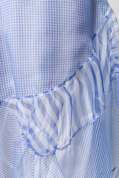 Image 5 of Ermanno Scervino Vichy blue plaid skirt