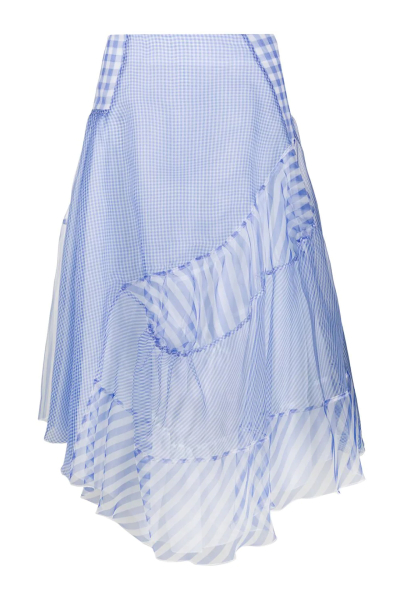 Image of Ermanno Scervino Vichy blue plaid skirt