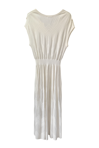 Image 2 of Chanel White fine-knit ribbed knit dress