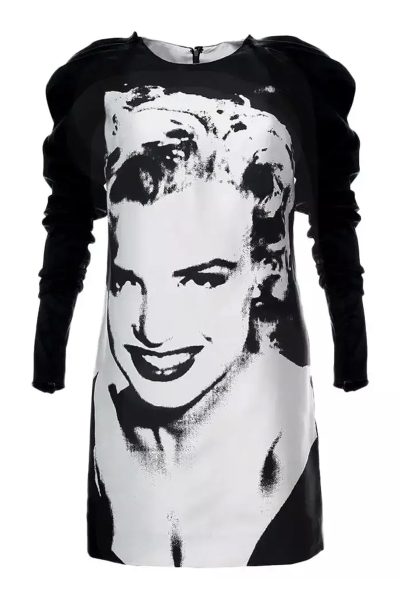 Image of Dolce & Gabbana Black mini dress with Marilyn Monroe
