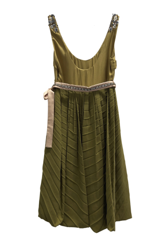Chloé Olive dress with crystal embroidery Green