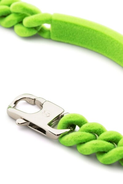 Image 3 of MM6 Maison Margiela Green Flocked Gourmette Bracelet