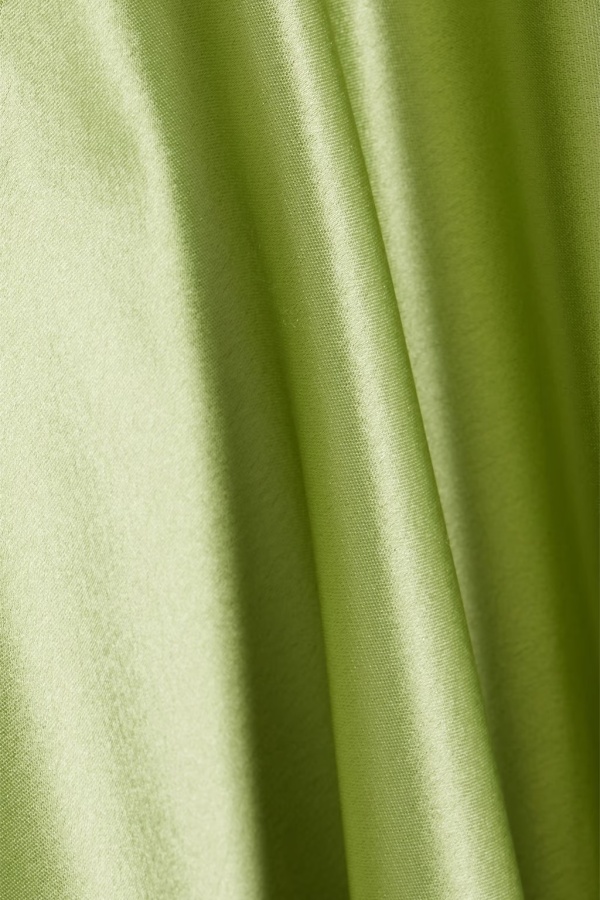 NICHOLAS Lime green Seline asymmetric satin midi dress Green