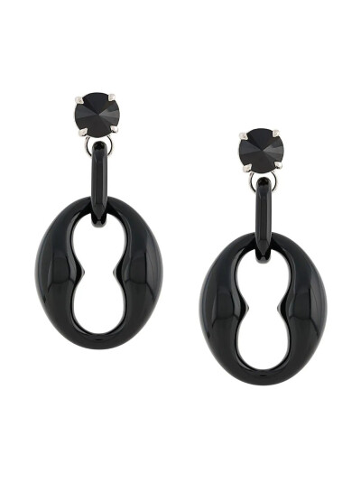 Image of Prada Nero Geometric Drop Earrings