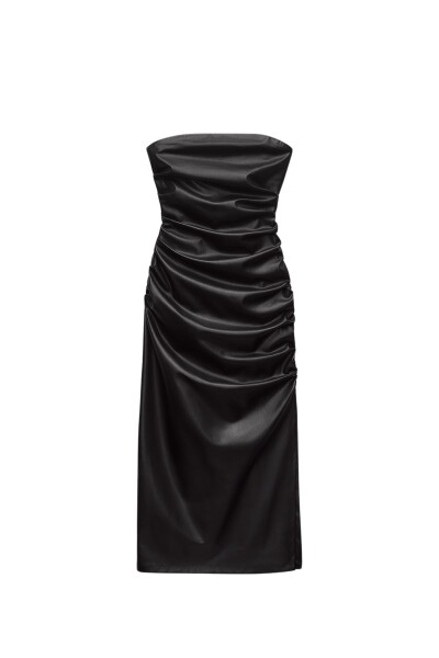 Image of ZARA Black leather effect dress