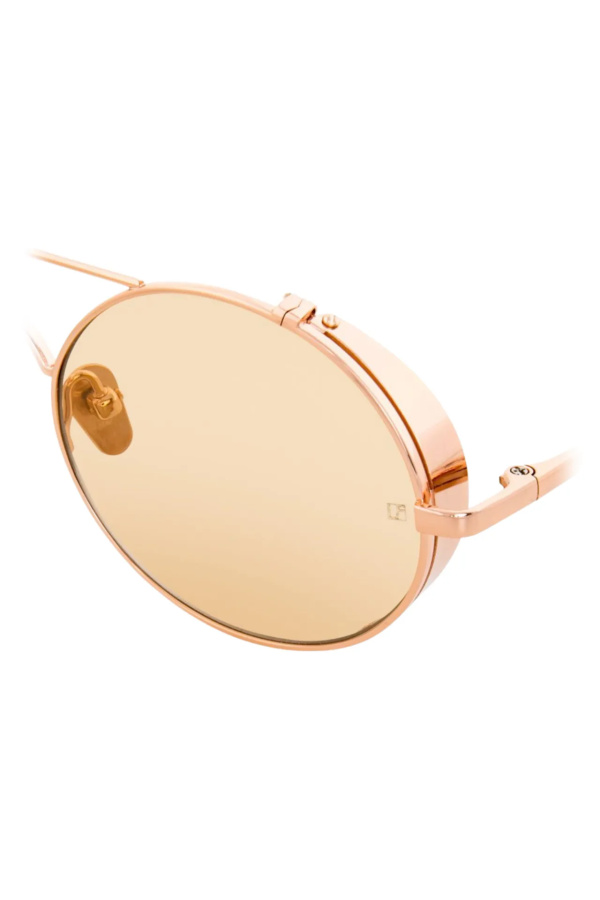 Linda Farrow Rose gold oval sunglasses Gold