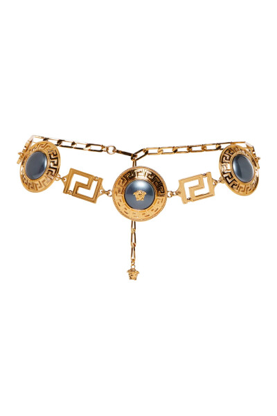 Image of Versace Gold Greca Goddess chain belt