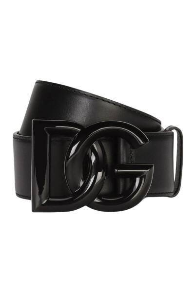 Image of Dolce & Gabbana Black logo-buckle belt