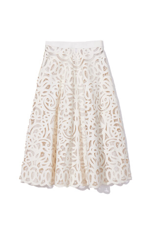 Dior Withe leather skirt White