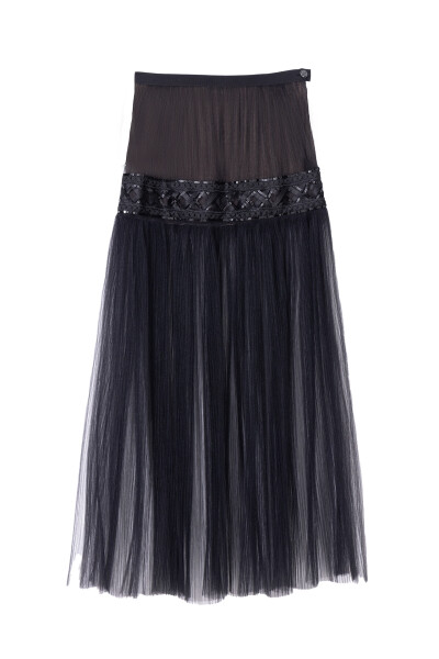 Image of Chanel Black pleated skirt