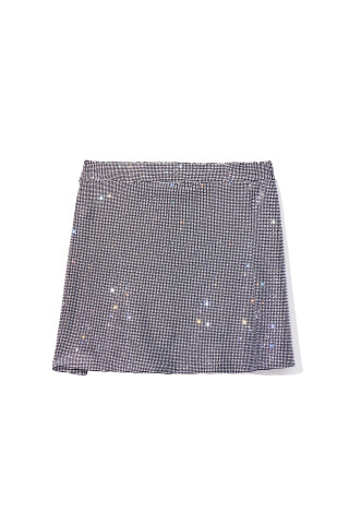 LOULOU Crystal-embellished mini skirt In grau Silver