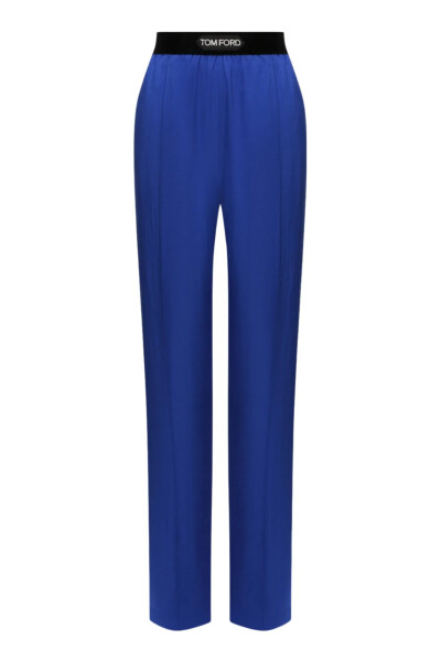 Image of Tom Ford Blue satin trousers