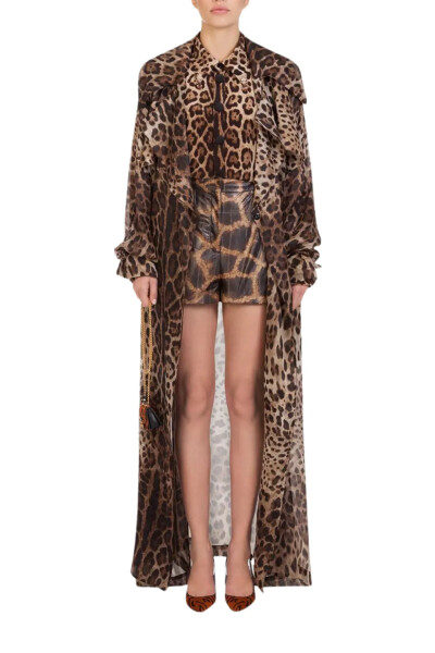 Image 2 of Dolce & Gabbana Leopard print trench coat