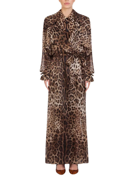Image 3 of Dolce & Gabbana Leopard print trench coat