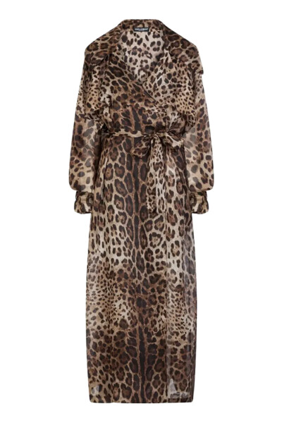 Image of Dolce & Gabbana Leopard print trench coat