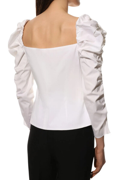 Image 4 of Carolina Herrera White cotton blouse with zipper