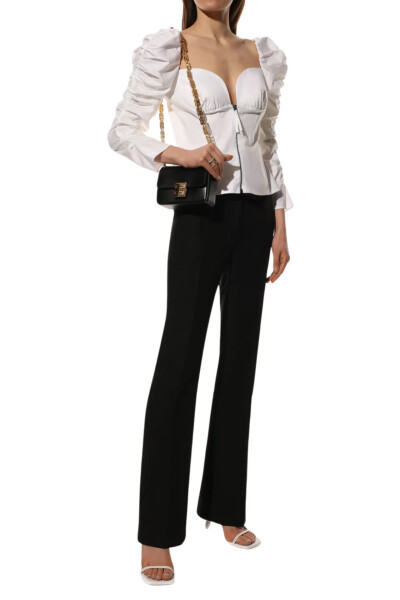 Image 2 of Carolina Herrera White cotton blouse with zipper