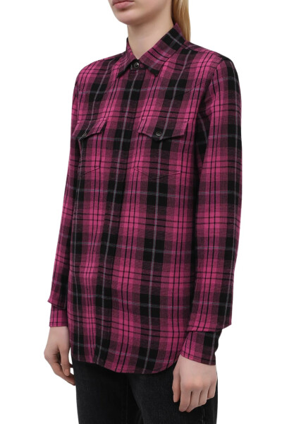 Image 3 of Saint Laurent Fuchsia Shirt made of viscose and linen
