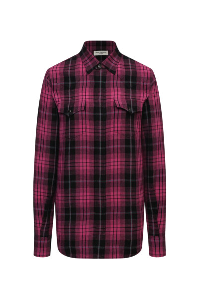 Image of Saint Laurent Fuchsia Shirt made of viscose and linen
