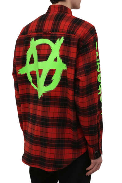 Image 4 of Vetements Red Cotton Plaid Shirt
