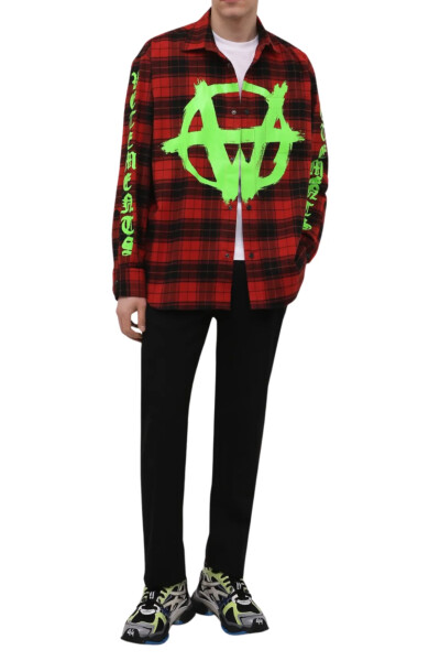 Image 2 of Vetements Red Cotton Plaid Shirt
