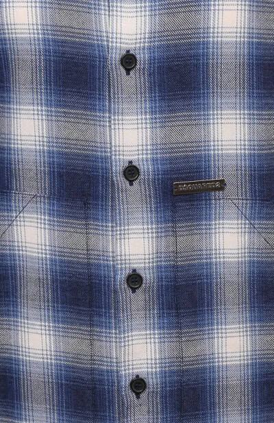 Image 5 of Dsquared2 Blue patterned cotton shirt