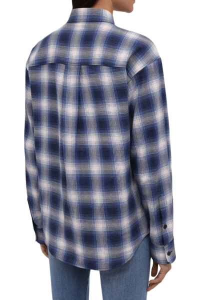 Image 4 of Dsquared2 Blue patterned cotton shirt