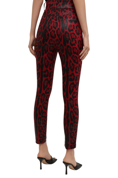 Image 4 of Dolce & Gabbana Red jeans with leopard print