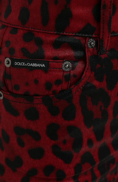 Image 5 of Dolce & Gabbana Red jeans with leopard print