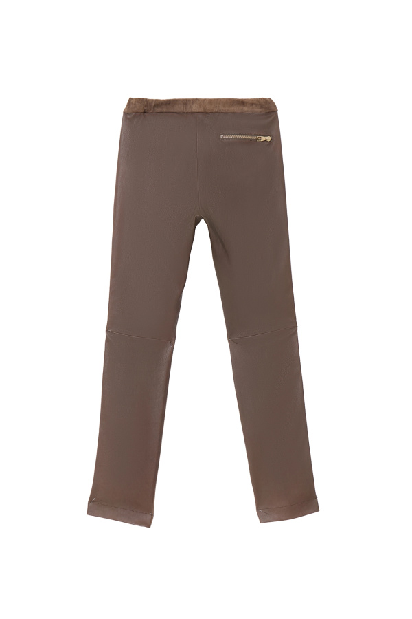 Louis Vuitton Khaki leather pants Khaki