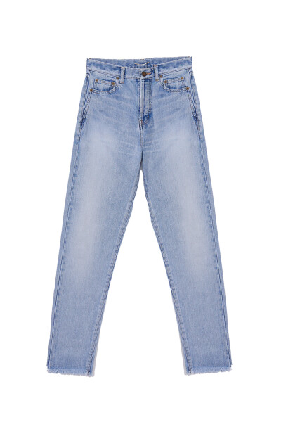 Image of Saint Laurent Straight cut blue jeans