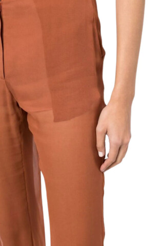 Nensi Dojaka Brown Flared Silk Trousers Brown