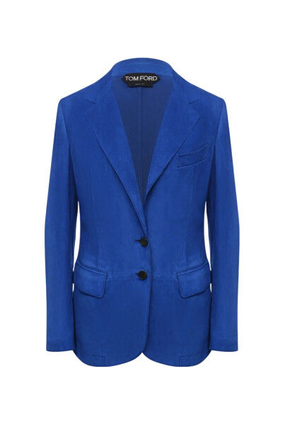Image of Tom Ford Bright blue suede jacket