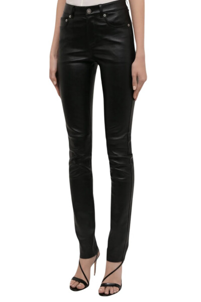 Image 2 of Saint Laurent Black Leather trousers