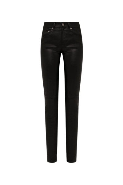 Image of Saint Laurent Black Leather trousers