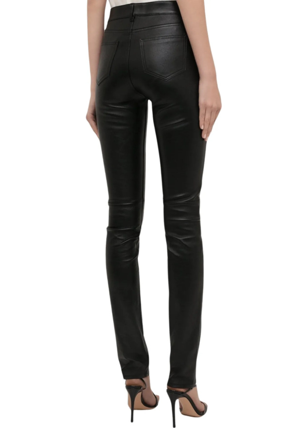 Saint Laurent Black Leather trousers Black