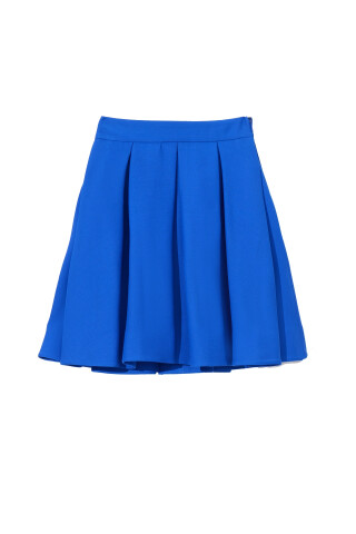 Valentino Blue plain mini skirt made of a mixture of wool and silk Blue