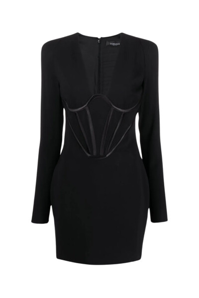 Image of Versace Black dress with corset insert