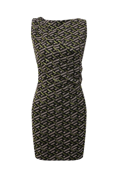 Image of Versace Black La Greca dress