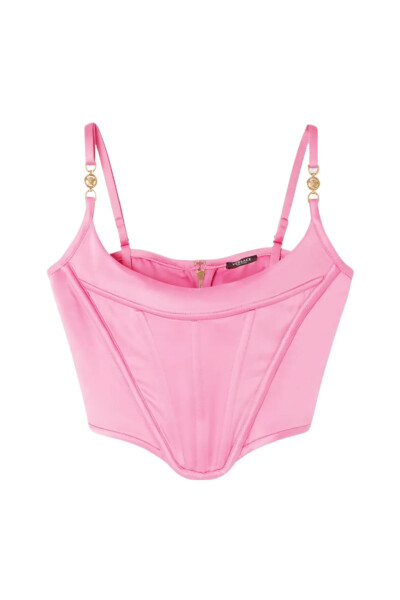 Image of Versace Pink Medusa'95 satin corset top