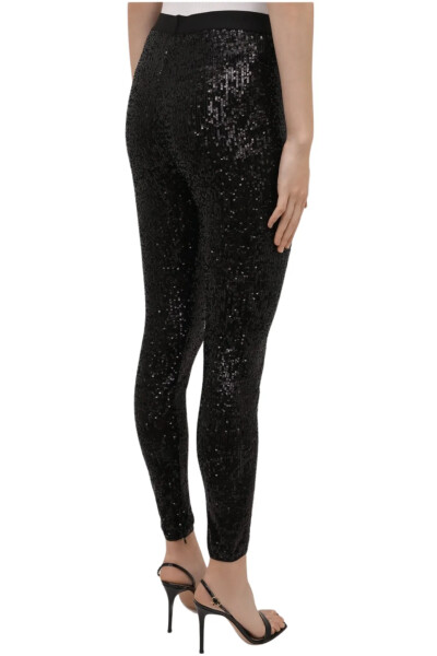 Image 4 of Tom Ford Black Leggings with sequins trim