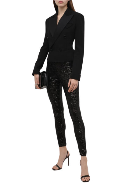 Image 2 of Tom Ford Black Leggings with sequins trim