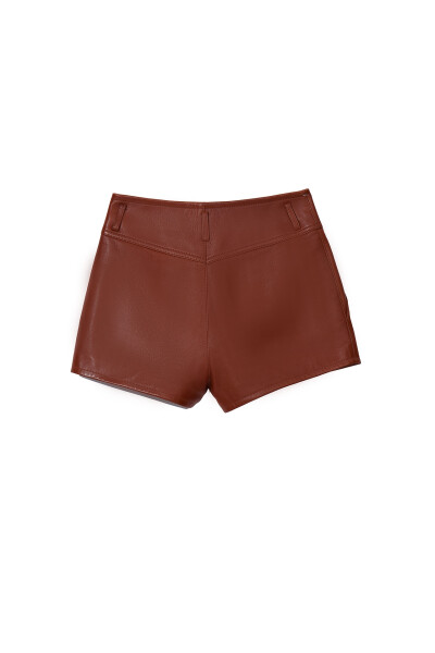Image 2 of Saint Laurent Brown leather shorts