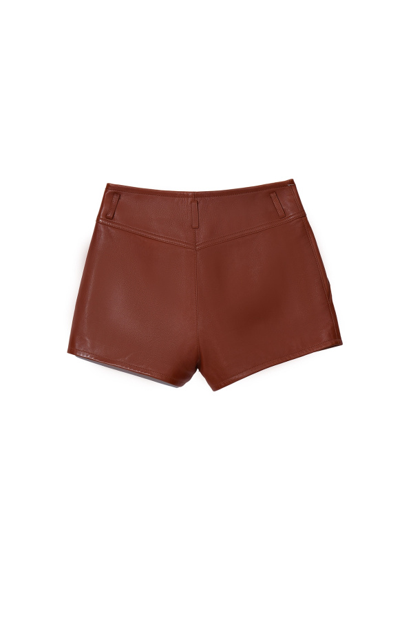Saint Laurent Brown leather shorts Brown