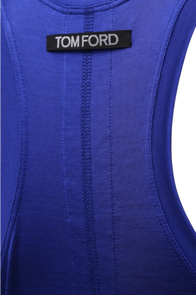 Image 4 of Tom Ford Blue silk tank top without sleeves