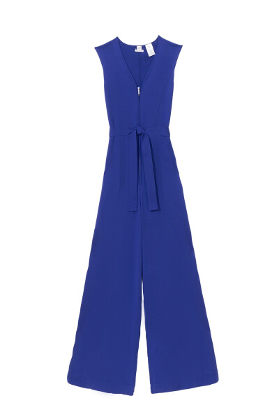 Image of Hermes Blue silk jumpsuit