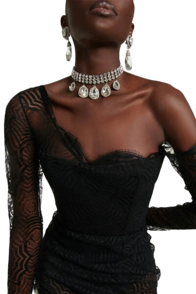 Image 4 of Alessandra Rich Black Evening Lace dress
